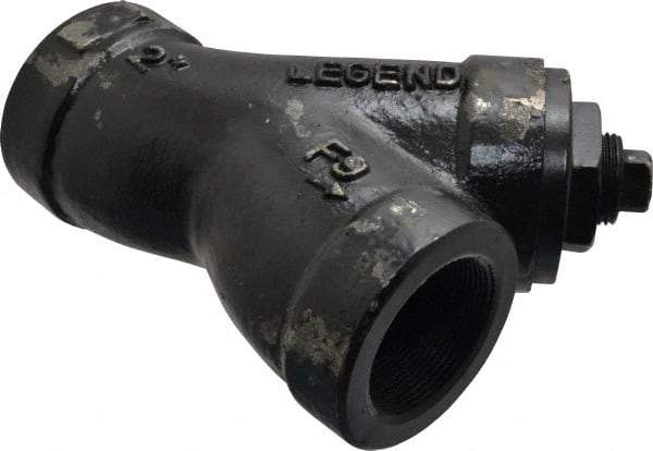 Legend Valve - 2" Pipe, FNPT Ends, Cast Iron Y-Strainer - 500 psi WOG Rating, 250 psi WSP Rating - Americas Industrial Supply