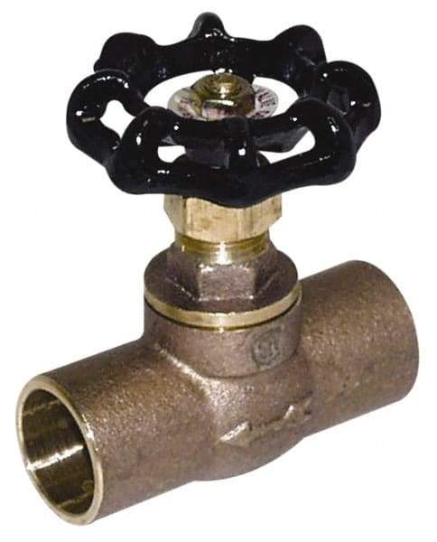 Legend Valve - 1/2" Pipe, 125 psi WOG Rating, Lead Free Brass, Stop Valve - Handwheel Handle, C x C Sweat End Connections - Americas Industrial Supply