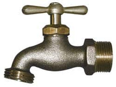 Legend Valve - 3/4" Pipe, 125 psi WOG Rating, Lead Free Brass Hose Bibb, Stop Valve - Tee Handle, MNPT x MGHT End Connections - Americas Industrial Supply