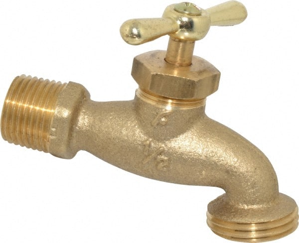 Legend Valve - 1/2 Inch Pipe, 125 psi WOG Rating, Brass Hose Bibb, Stop Valve - Americas Industrial Supply