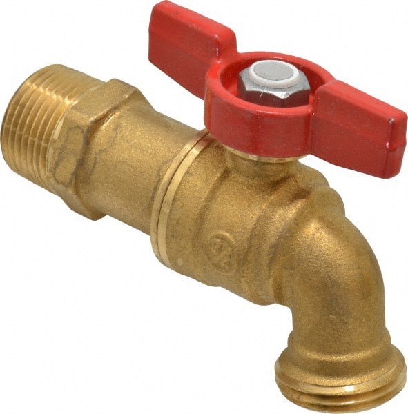 Legend Valve - 3/4 Inch Pipe, 125 psi WOG Rating, Brass Hose Bibb, Stop Valve - Americas Industrial Supply