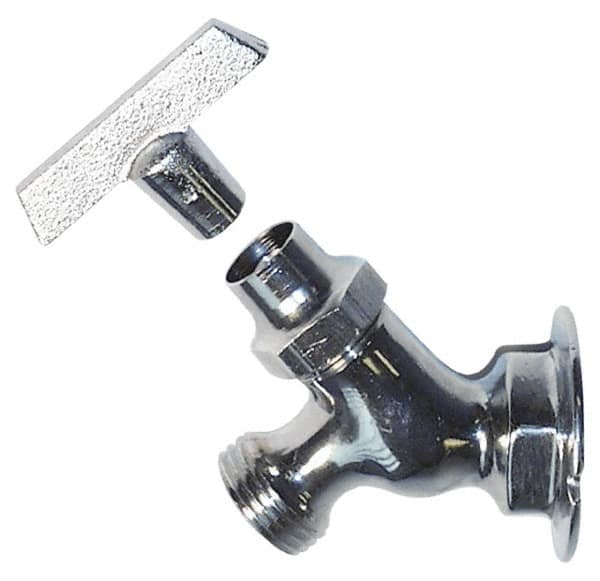 Legend Valve - 1/2" Pipe, Chrome Plated Brass Sillcock - Loosekey Handle, FNPT x GHT End Connections, 125 psi WOG Rating - Americas Industrial Supply