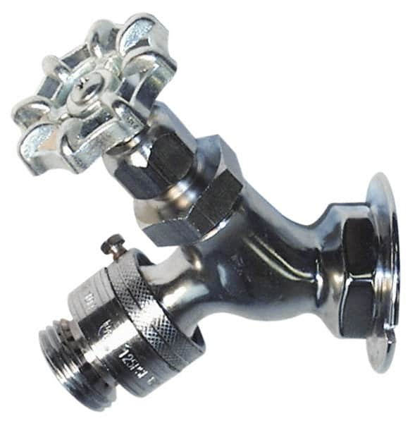 Legend Valve - 1/2" Pipe, Chrome Plated Brass Sillcock with Vacuum Breaker - Handwheel Handle, FNPT x GHT End Connections, 125 psi WOG Rating - Americas Industrial Supply