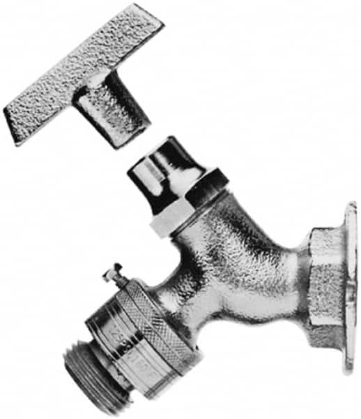 Legend Valve - 1/2" Pipe, Chrome Plated Brass Sillcock with Vacuum Breaker - Loosekey Handle, FNPT x GHT End Connections, 125 psi WOG Rating - Americas Industrial Supply