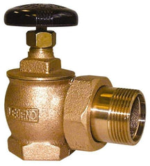 Legend Valve - 1-1/4" Pipe, 60 psi WOG Rating, FNPT x Male Union End Connections, Handwheel Steam Angle Radiator Valve - 15 psi Steam Pressure Rating, Bronze - Americas Industrial Supply