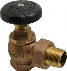 Legend Valve - 3/4" Pipe, 60 psi WOG Rating, FNPT x Male Union End Connections, Handwheel Steam Angle Radiator Valve - 15 psi Steam Pressure Rating, Bronze - Americas Industrial Supply