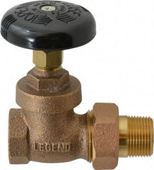 Legend Valve - 3/4" Pipe, 200 psi WOG Rating, FNPT x Male Union End Connections, Handwheel Steam Gate Radiator Valve - 125 psi Steam Pressure Rating, Bronze - Americas Industrial Supply