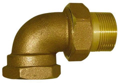 Legend Valve - 1/2" Pipe, 60 psi WOG Rating, FNPT x Male Union End Connections, Union Elbow Radiator Valve - 15 psi Steam Pressure Rating, Bronze - Americas Industrial Supply