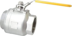 Legend Valve - 3" Pipe, Full Port, Stainless Steel Standard Ball Valve - 2 Piece, Inline - One Way Flow, FNPT x FNPT Ends, Locking Lever Handle, 1,000 WOG, 150 WSP - Americas Industrial Supply