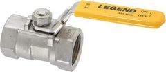 Legend Valve - 1" Pipe, Standard Port, Stainless Steel Standard Ball Valve - 1 Piece, Inline - One Way Flow, FNPT x FNPT Ends, Locking Lever Handle, 800 WOG, 150 WSP - Americas Industrial Supply