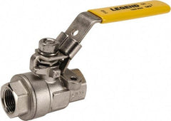 Legend Valve - 3/8" Pipe, Full Port, Stainless Steel Standard Ball Valve - 2 Piece, Inline - One Way Flow, FNPT x FNPT Ends, Locking Lever Handle, 1,000 WOG, 150 WSP - Americas Industrial Supply