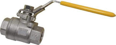 Legend Valve - 1/2" Pipe, Full Port, Carbon Steel Standard Ball Valve - 2 Piece, Inline - One Way Flow, FNPT x FNPT Ends, Locking Lever Handle, 1,000 WOG, 150 WSP - Americas Industrial Supply