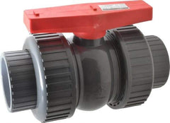 Legend Valve - 3" Pipe, Full Port, PVC True Union Design Ball Valve - Inline - One Way Flow, Solvent x Solvent Ends, Tee Handle, 150 WOG - Americas Industrial Supply