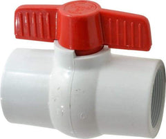 Legend Valve - 2" Pipe, Full Port, PVC Miniature Ball Valve - Inline - One Way Flow, FNPT x FNPT Ends, Tee Handle, 150 WOG - Americas Industrial Supply