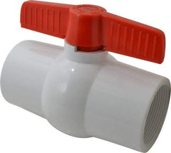 Legend Valve - 3" Pipe, Full Port, PVC Miniature Ball Valve - Inline - One Way Flow, FNPT x FNPT Ends, Tee Handle, 150 WOG - Americas Industrial Supply