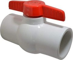 Legend Valve - 4" Pipe, Full Port, PVC Miniature Ball Valve - Inline - One Way Flow, FNPT x FNPT Ends, Tee Handle, 150 WOG - Americas Industrial Supply