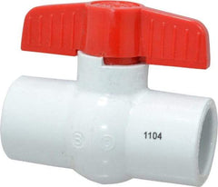 Legend Valve - 1" Pipe, Full Port, PVC Standard Ball Valve - Bi-Directional, Solvent x Solvent Ends, Tee Handle, 150 WOG - Americas Industrial Supply