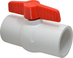 Legend Valve - 2-1/2" Pipe, Full Port, PVC Miniature Ball Valve - Inline - One Way Flow, Solvent x Solvent Ends, Tee Handle, 150 WOG - Americas Industrial Supply