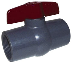 Legend Valve - 1-1/4" Pipe, Full Port, PVC Miniature Ball Valve - Inline - One Way Flow, FNPT x FNPT Ends, Tee Handle, 150 WOG - Americas Industrial Supply