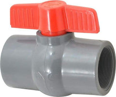 Legend Valve - 2" Pipe, Full Port, PVC Miniature Ball Valve - Inline - One Way Flow, FNPT x FNPT Ends, Tee Handle, 150 WOG - Americas Industrial Supply
