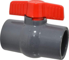 Legend Valve - 2" Pipe, Full Port, PVC Miniature Ball Valve - Inline - One Way Flow, Solvent x Solvent Ends, Tee Handle, 150 WOG - Americas Industrial Supply