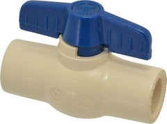 Legend Valve - 1/2" Pipe, Large Port, CPVC Miniature Ball Valve - Inline - One Way Flow, Solvent x Solvent Ends, Tee Handle, 150 WOG - Americas Industrial Supply