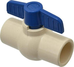 Legend Valve - 1" Pipe, Large Port, CPVC Miniature Ball Valve - Inline - One Way Flow, Solvent x Solvent Ends, Tee Handle, 150 WOG - Americas Industrial Supply