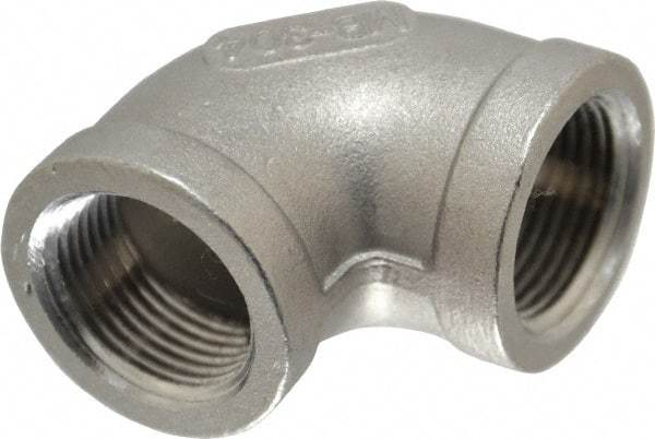 Merit Brass - 3/4" Grade 304 Stainless Steel Pipe 90° Elbow - FNPT x FNPT End Connections, 150 psi - Americas Industrial Supply