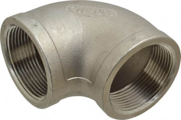 Merit Brass - 1-1/2" Grade 304 Stainless Steel Pipe 90° Elbow - FNPT x FNPT End Connections, 150 psi - Americas Industrial Supply