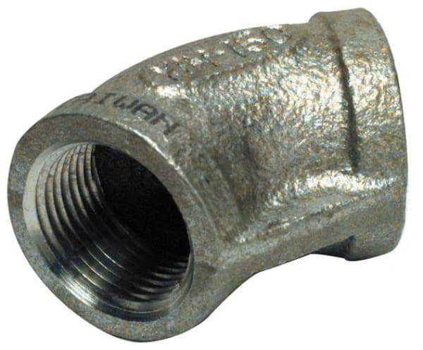 Merit Brass - 4" Grade 304 Stainless Steel Pipe 45° Elbow - FNPT x FNPT End Connections, 150 psi - Americas Industrial Supply