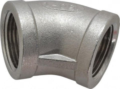Merit Brass - 1" Grade 304 Stainless Steel Pipe 45° Elbow - FNPT x FNPT End Connections, 150 psi - Americas Industrial Supply
