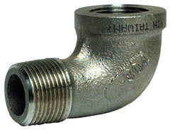 Merit Brass - 4" Grade 304 Stainless Steel Pipe 90° Elbow - FNPT x MNPT End Connections, 150 psi - Americas Industrial Supply