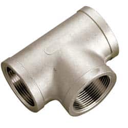 Value Collection - 3/8" Grade 316 Stainless Steel Pipe Tee - FNPT x FNPT x FNPT End Connections, 150 psi - Americas Industrial Supply