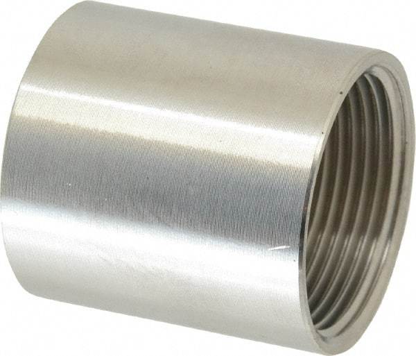 Merit Brass - 1-1/4" Grade 304 Stainless Steel Pipe Coupling - FNPT x FNPT End Connections, 150 psi - Americas Industrial Supply
