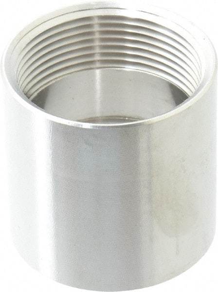 Merit Brass - 1-1/2" Grade 304 Stainless Steel Pipe Coupling - FNPT x FNPT End Connections, 150 psi - Americas Industrial Supply