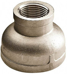 Merit Brass - 4 x 3" Grade 316 Stainless Steel Pipe Reducer Coupling - FNPT x FNPT End Connections, 150 psi - Americas Industrial Supply