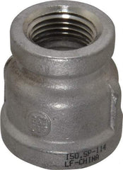 Merit Brass - 3/4 x 1/2" Grade 304 Stainless Steel Pipe Reducer Coupling - FNPT x FNPT End Connections, 150 psi - Americas Industrial Supply