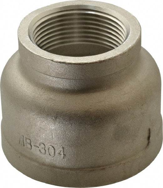 Merit Brass - 2 x 1-1/4" Grade 304 Stainless Steel Pipe Reducer Coupling - FNPT x FNPT End Connections, 150 psi - Americas Industrial Supply