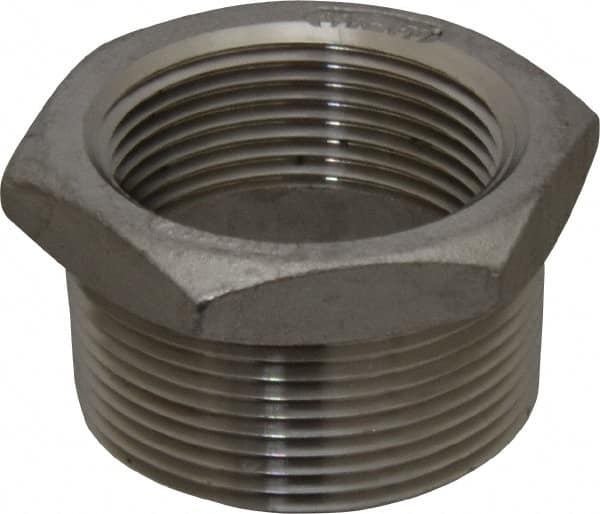 Value Collection - 1-1/2 x 1-1/4" Grade 304 Stainless Steel Pipe Hex Bushing - MNPT x FNPT End Connections, 150 psi - Americas Industrial Supply