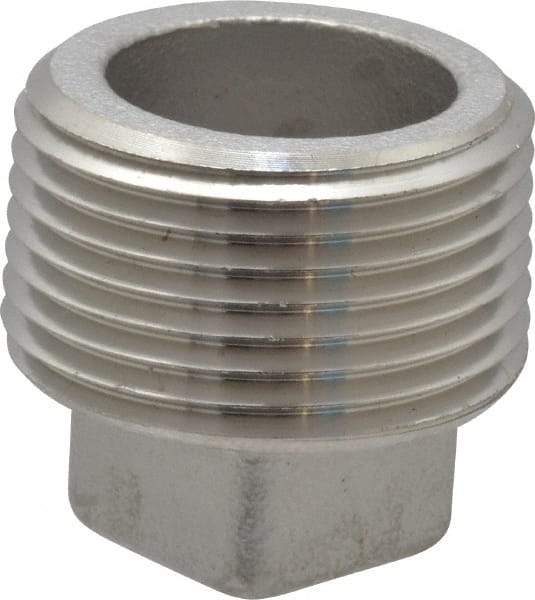 Merit Brass - 1" Grade 304 Stainless Steel Pipe Square Head Plug - MNPT End Connections, 150 psi - Americas Industrial Supply