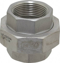 Merit Brass - 1-1/4" Grade 304 Stainless Steel Pipe Union - FNPT x FNPT End Connections, 150 psi - Americas Industrial Supply