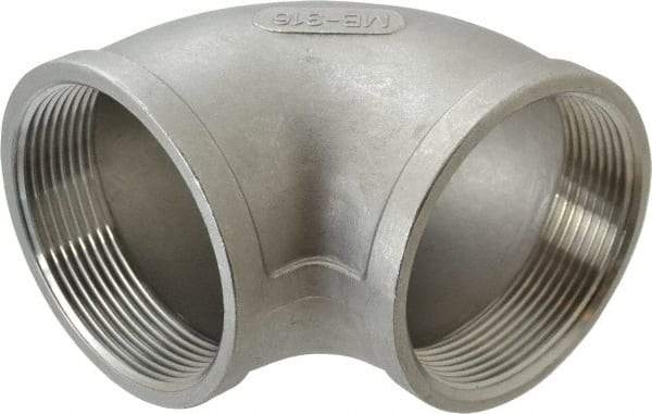 Merit Brass - 3" Grade 316 Stainless Steel Pipe 90° Elbow - FNPT x FNPT End Connections, 150 psi - Americas Industrial Supply