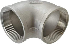 Merit Brass - 3" Grade 316 Stainless Steel Pipe 90° Elbow - FNPT x FNPT End Connections, 150 psi - Americas Industrial Supply