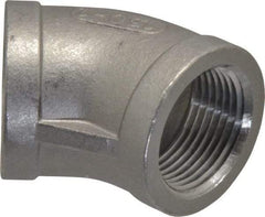 Merit Brass - 1" Grade 316 Stainless Steel Pipe 45° Elbow - FNPT x FNPT End Connections, 150 psi - Americas Industrial Supply