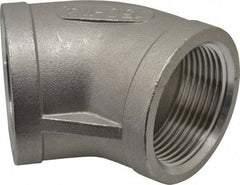 Merit Brass - 1-1/4" Grade 316 Stainless Steel Pipe 45° Elbow - FNPT x FNPT End Connections, 150 psi - Americas Industrial Supply