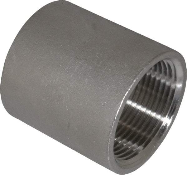 Merit Brass - 1-1/4" Grade 316 Stainless Steel Pipe Coupling - FNPT x FNPT End Connections, 150 psi - Americas Industrial Supply