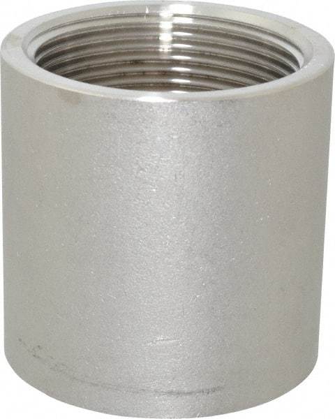 Merit Brass - 1-1/2" Grade 316 Stainless Steel Pipe Coupling - FNPT x FNPT End Connections, 150 psi - Americas Industrial Supply
