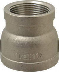 Merit Brass - 1-1/2 x 1-1/4" Grade 316 Stainless Steel Pipe Reducer Coupling - FNPT x FNPT End Connections, 150 psi - Americas Industrial Supply