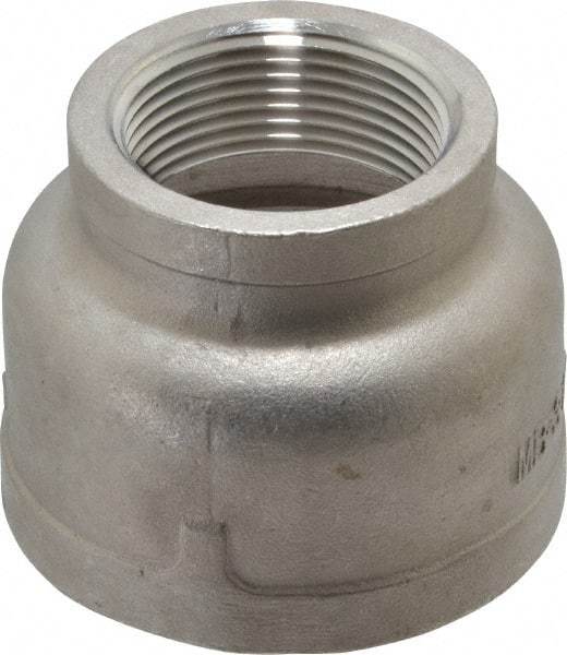 Merit Brass - 2 x 1-1/4" Grade 316 Stainless Steel Pipe Reducer Coupling - FNPT x FNPT End Connections, 150 psi - Americas Industrial Supply