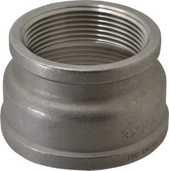 Merit Brass - 3 x 2-1/2" Grade 316 Stainless Steel Pipe Reducer Coupling - FNPT x FNPT End Connections, 150 psi - Americas Industrial Supply